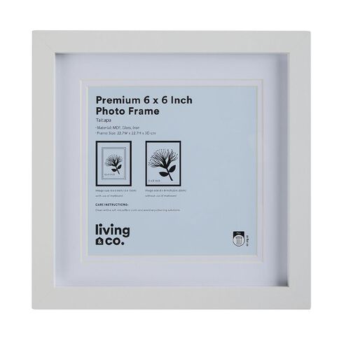 Living & Co Premium Photo Frame 6in x 6in White