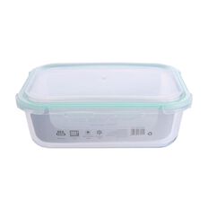 Living & Co Glass Container with Clips Rectangle Clear 1.2L