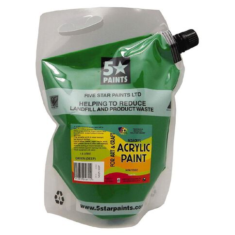 Fivestar Acrylic Paint Green 1.5 litre Pouch