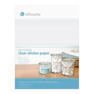 Silhouette Printable Sticker Paper Clear 8.5 x 11 inch 8 Sheets