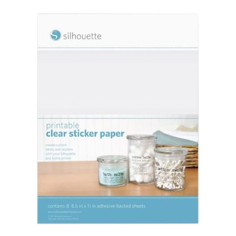 Silhouette Printable Sticker Paper Clear 8.5 x 11 inch 8 Sheets