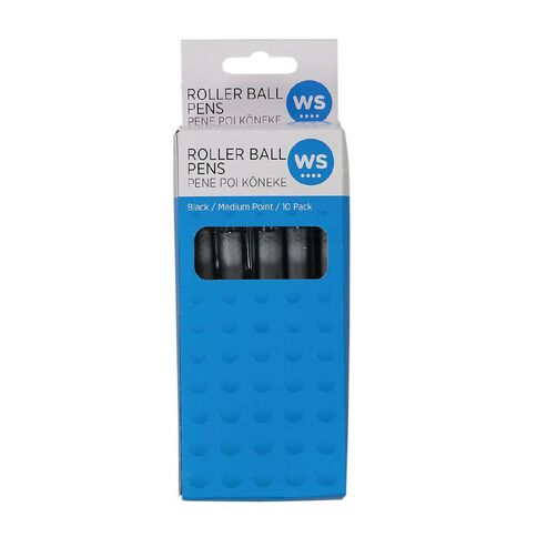 WS Rollerball Pen Black 10 Pack