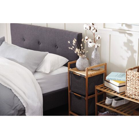 Living & Co Bamboo 2 Drawer Basket Shelf