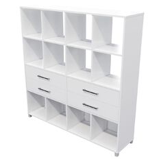 Zealand 12 Cubby With 4 Drawers White