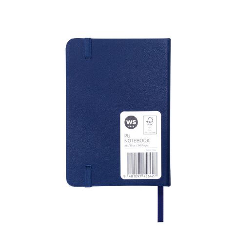 WS Recycled PU Hard Cover Notebook Blue A6