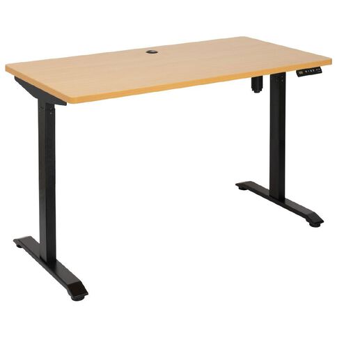Jasper J Emerge 1200x600 Single Motor HA Desk Beech Top With Black Base