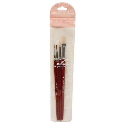 DAS Brush Set White Bristle 4 Pack White