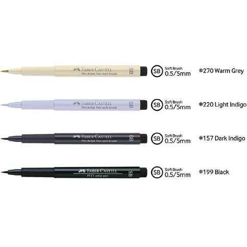 Pitt Artist Brush Pens 4 Pack | Stationery, NZ
