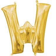 Amscan Small-Size Air Letter W Gold