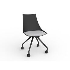 Knights Luna Chair Black Ash Grey Mid