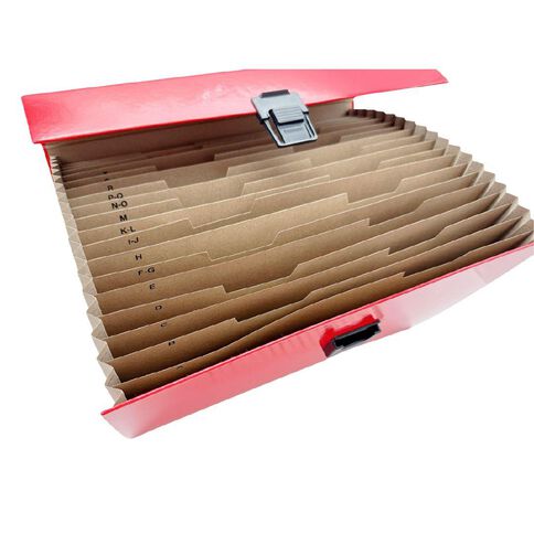WS Concertina File 19 Pocket Red