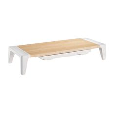 Bracom Universal Tabletop Monitor Riser with drawer White