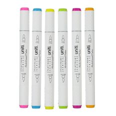 Uniti Dual Ended Markers Neon 6 Pack