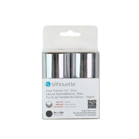 Silhouette Heat Transfer Foil Silver 3 inch x 33 Feet each 2 Pack