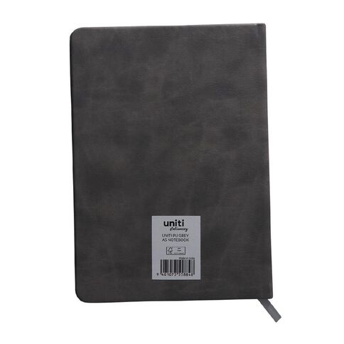 Uniti Stationery A5 Polyurethane Hard Cover Grey Notebook