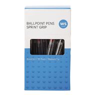 WS Ball Pens Sprint Grip 50 Pack Assorted
