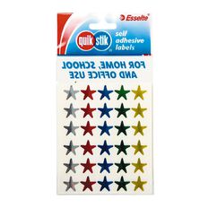Quik Stik Labels Stickers Star Shaped Assorted