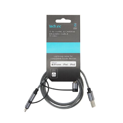 Tech.Inc Micro USB/Lightning/USB-C Cable 1m