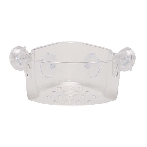 Living & Co Corner Shower Caddy Plastic Suction Clear One Size