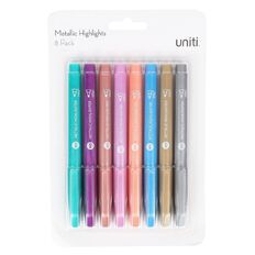 Uniti Metallic Highlighters 8 Pack