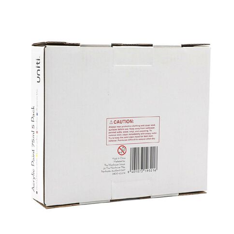 Uniti Acrylic Paint 75ml Basics 5 Pack