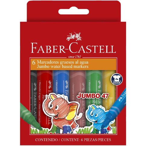 Faber-Castell Jumbo 47 Colour Marker Wallet of 6
