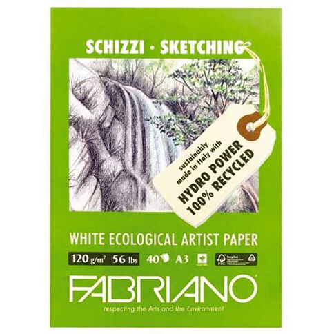 Fabriano Ecological Sketch Pad 120gsm 40 Sheets A3