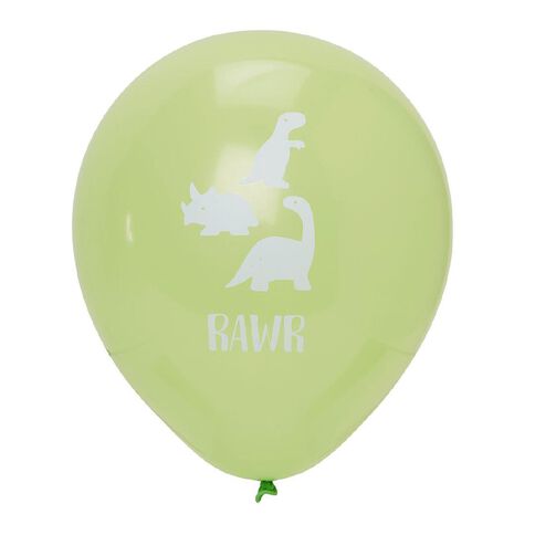 Party Inc Printed Balloons Rawr 25cm 12 Pack