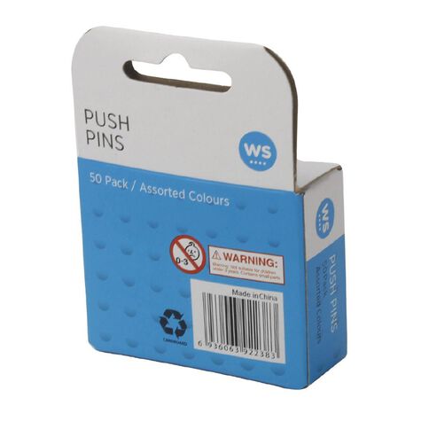 WS Push Pins 50 Pack Assorted