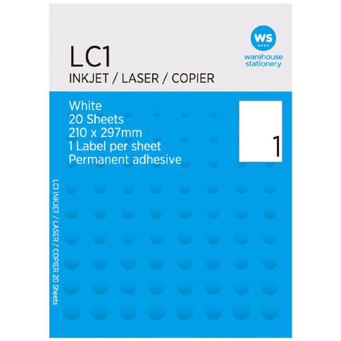 WS A4/1 20 Labels