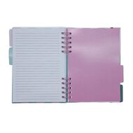 Uniti Clubhouse Hardcover Notebook With Tabs Striped Pink Light