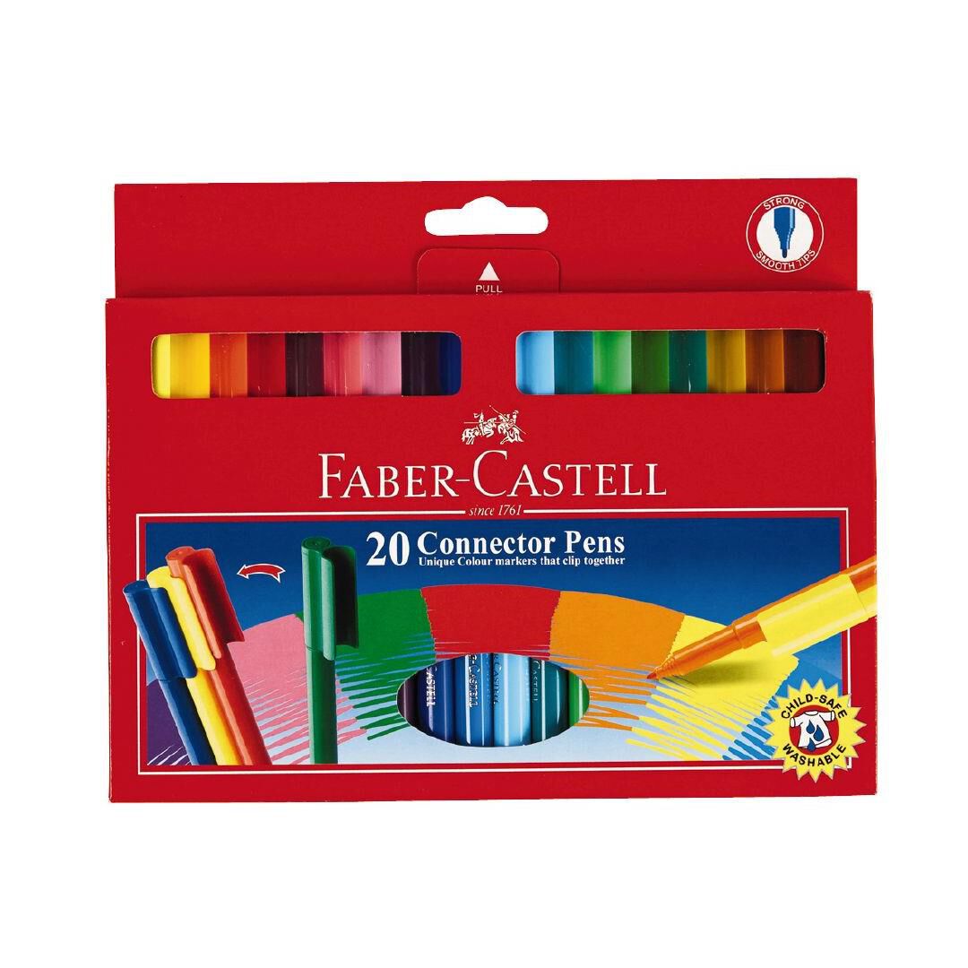 Multicoloured Faber-Castell 100 Felt-Tip Pens Free 8 Super Connector