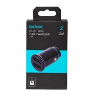 Tech.Inc Dual USB Car Charger 2.4A Black