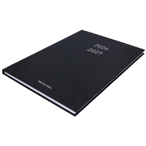 WS Mid Year Diary Black Week To View A4 26-27