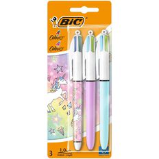Bic 4 Colours Pastel Unicorn Ball Pens 3 Pack