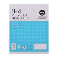 WS Exercise Book 1H4 10mm Quad 28 Leaf Blue