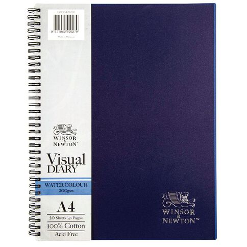 Winsor & Newton Watercolour Visual Diary Spiral 200gsm A4 20 Sheets