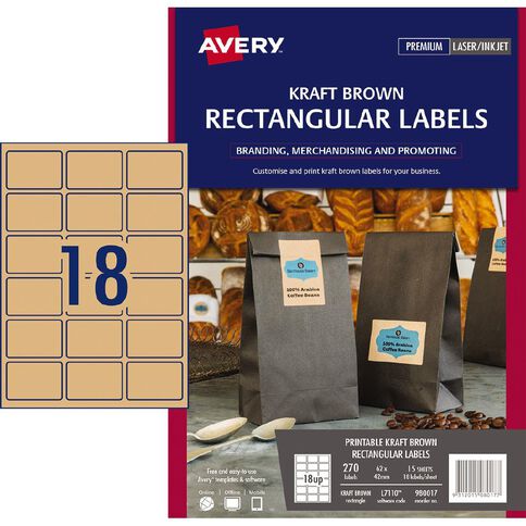 Avery Rectangle Labels Kraft Brown 270 Labels