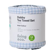 Living & Co Tea Towel Set Dobby Multi-Coloured 8 Pack