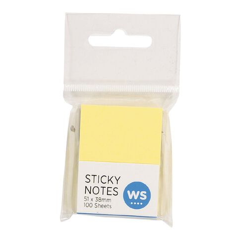 WS Sticky Notes 51mm x 38mm 100 Sheets Multi-Coloured