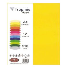 Trophee Board 210gsm 12 Pack Sunflower Yellow A4