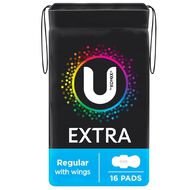 U By Kotex Regular Wings Maxi Pads 16 Pack