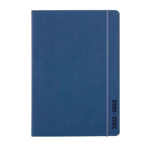 Diary Mid Year 22-23 Day to Page PU Blue Mid A5