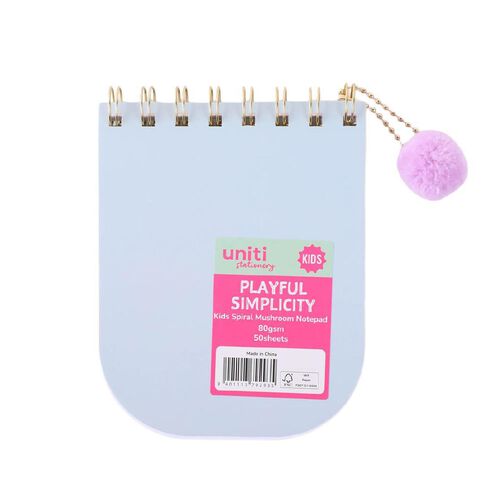Uniti Kids Playful Simplicity Spiral Mushroom Notepad