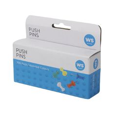 WS Push Pins 200 Pack Assorted