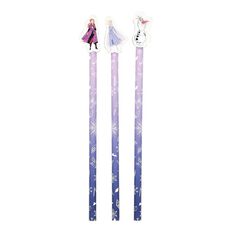 Frozen Disney Pencils With Toppers 3 Pack Purple
