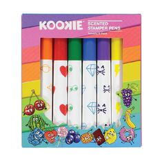 Kookie Novelty Pens Stamper Scented 8 Pack Multi-Coloured