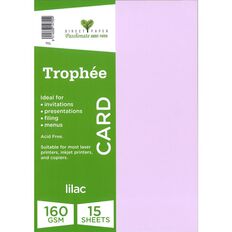 Trophee Card 160gsm Lilac A4 15 Pack