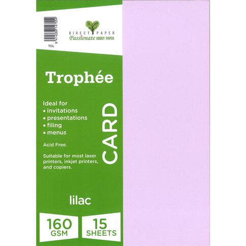 Trophee Card 160gsm 15 Pack Lilac