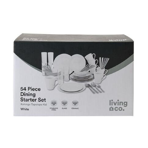 Living & Co Dining Starter Set White 54 Piece